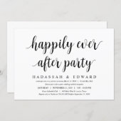 Modern Rustic Cute Black Script, Wedding Elopement Invitation (Front/Back)