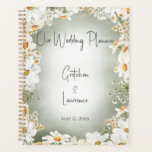 Modern Rustic Daisy Wedding Planner<br><div class="desc">This design features a frame of rustic daisies on a green watercolor wash. Simple,  classic,  but unique. This planner is part of the Modern Rustic Daisy Frame Green Wedding Suite created by Simply Farmhouse Press.</div>