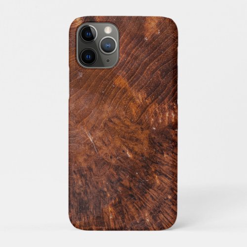 Modern Rustic Dark Brown Wood iPhone 11 Pro Case