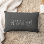 Modern Rustic dark gray monogram name Lumbar Pillow<br><div class="desc">Modern rustic dark gray,  personal monogram name pillow.
You can easily change the name to personalize.</div>