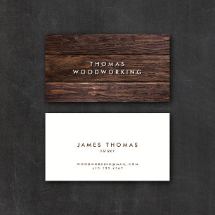 Modern Rustic Dark Wood   Business Cards