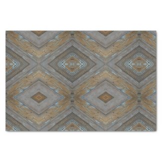 Modern Rustic Diamond Pattern Weathered Woodgrain