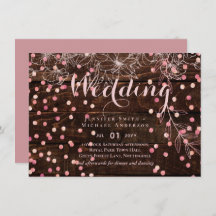 Modern Rustic Dusty Rose Pink Confetti Wedding
