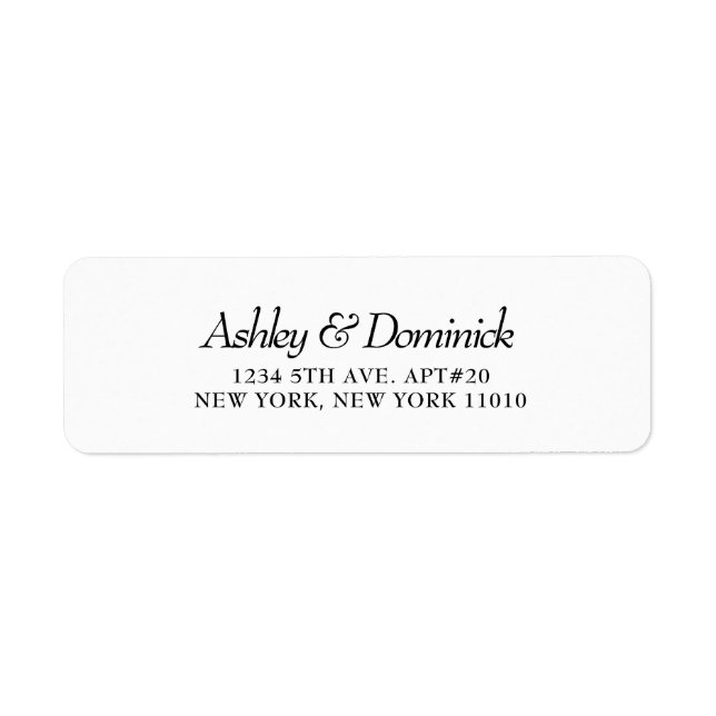 Modern Rustic Elegant Wedding Return Address Label (Front)