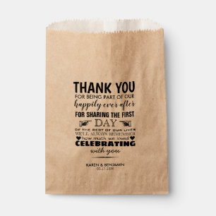 Modern Rustic Elegant Wedding Thank You Treat Favor Bag