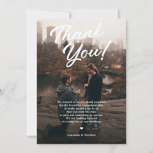 Modern Rustic Engagement Party Thank You Card