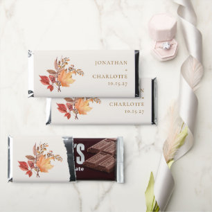 Modern Rustic Fall Boho Flower Wedding  Hershey Bar Favors
