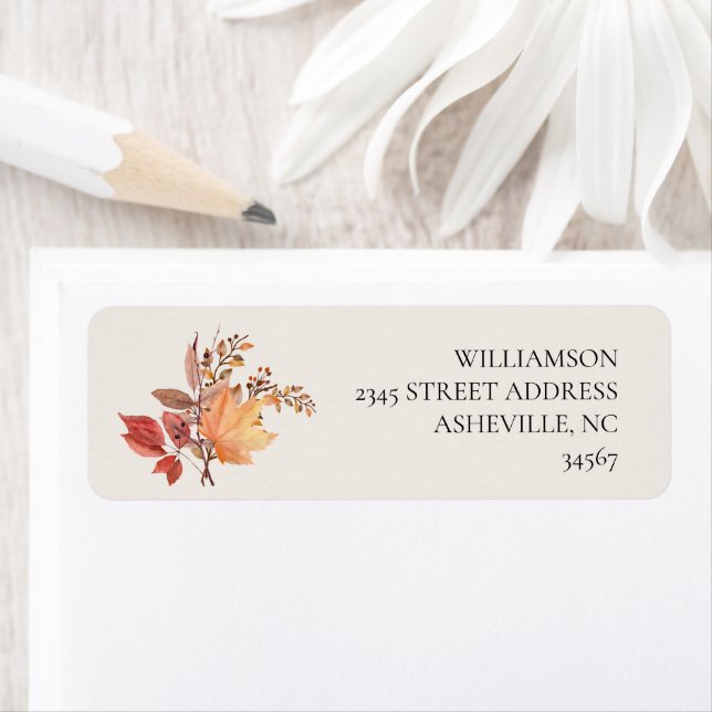 Modern Rustic Fall Boho Flower Wedding  Label (Insitu)