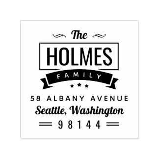 Modern Rustic Family Badge Return Address Stamp