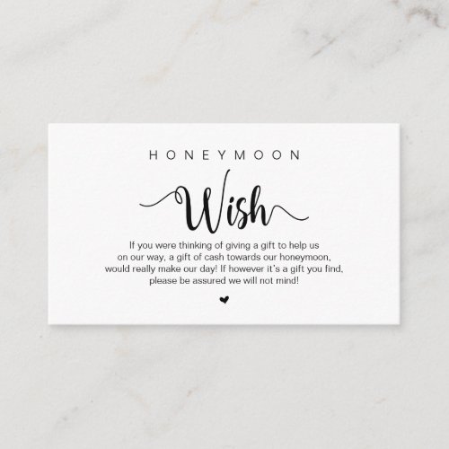 Modern Rustic Farm themed Honeymoon Wish  Enclosu Enclosure Card