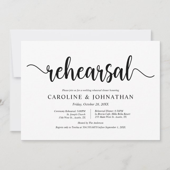 Modern Rustic Farm, Wedding Rehearsal and Dinner Invitation (Front)