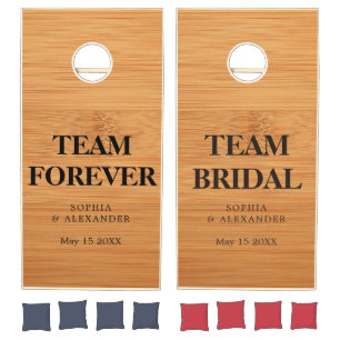 Modern Rustic Farmhouse Family Monogram Name Wood Cornhole Set