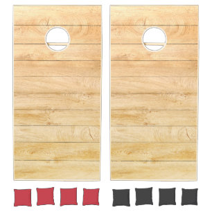 Modern Rustic Farmhouse Family Monogram Name Wood  Cornhole Set