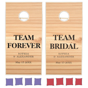 Modern Rustic Farmhouse Family Monogram Name Wood Cornhole Set