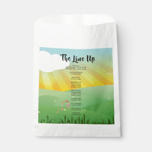 Modern Rustic Festival Wedfest Wedding Program Favor Bag