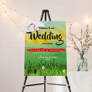 Modern Rustic Festival Wedfest Wedding Welcome Foam Board