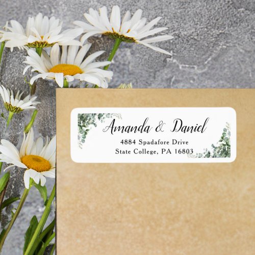 Modern Rustic Floral Custom Wedding Return Address Label