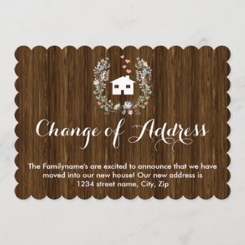 Modern & Rustic Floral Moving Announcement by rheasdesigns at Zazzle