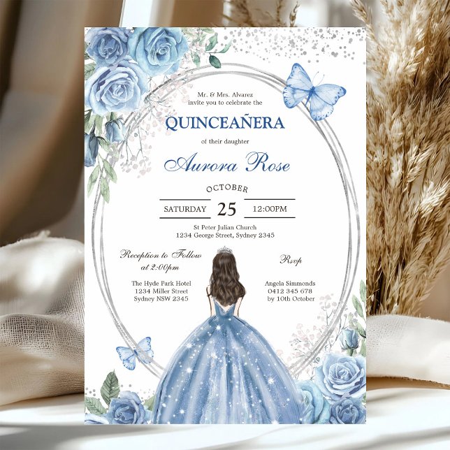 Modern Rustic Floral Quinceanera Invitation (Creator Uploaded)
