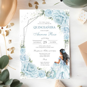 Modern Rustic Floral Quinceanera Invitation