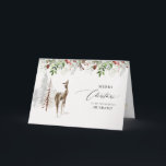 Modern Rustic Forest Snow Cabin Husband Christmas Holiday Card<br><div class="desc">Modern Rustic Forest Snow Cabin Husband Christmas Holiday Card.  Romantic Calligraphy script Christmas image.  Rustic mountain cabin covered in snow.  Golden touches of snowflakes.  Watercolor wolf and deer.  Option to change all text.  This special keepsake card will be cherished.</div>