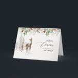 Modern Rustic Forest Snow Cabin Husband Christmas Holiday Card<br><div class="desc">Modern Rustic Forest Snow Cabin Husband Christmas Holiday Card.  Romantic Calligraphy script Christmas image.  Rustic mountain cabin covered in snow.  Golden touches of snowflakes.  Watercolor wolf and deer.  Option to change all text.  This special keepsake card will be cherished.</div>