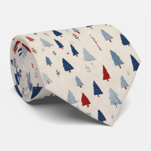 Modern Rustic Forest Tree Pattern Neck Tie