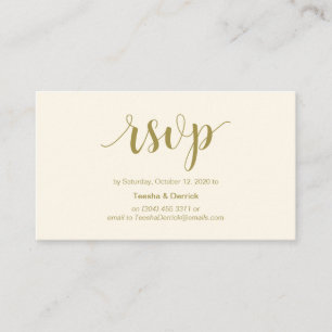 Modern Rustic, Gold script, online RSVP Enclosure Card
