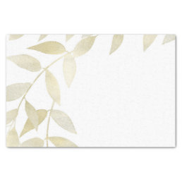 Modern Rustic Golden Gold Leaves Botanical Wedding Tissue Paper