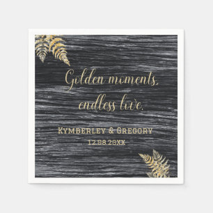 Modern Rustic Golden Moments Endless Love Wedding Napkins