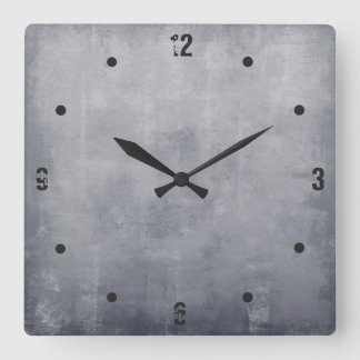 Modern rustic Gray abstract Square Wall Clock