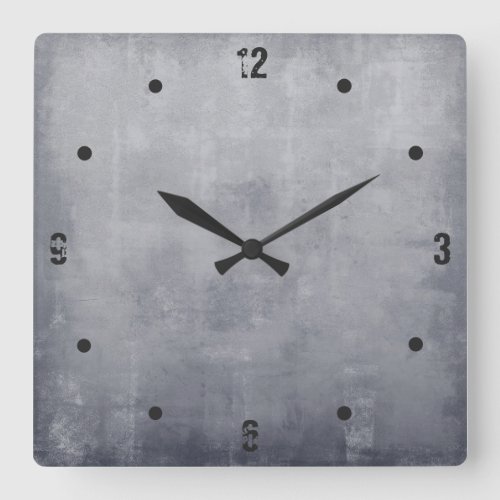 Modern rustic Gray abstract Square Wall Clock