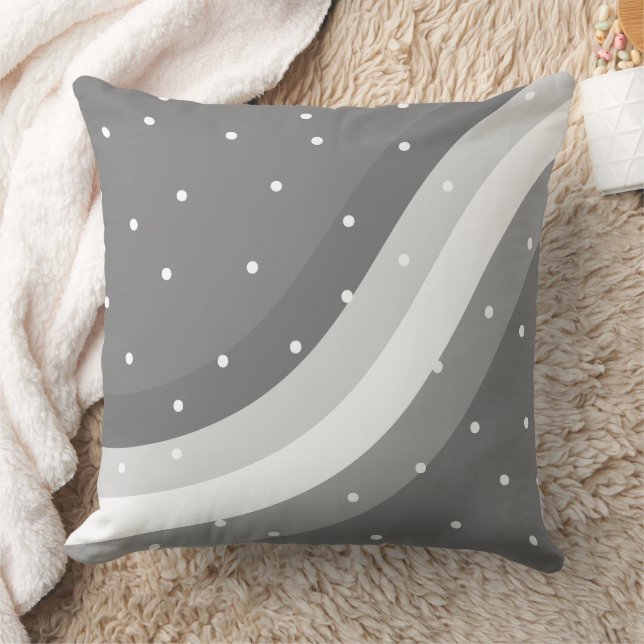 Modern Rustic Gray and White Throw Pillow (Blanket)