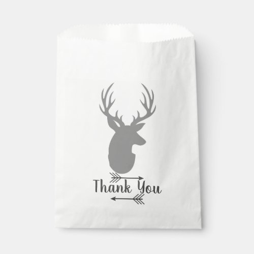 Modern Rustic Gray Deer  Arrows Thank You Favor Bag