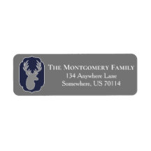 Modern Rustic Gray Deer & Navy Bracket