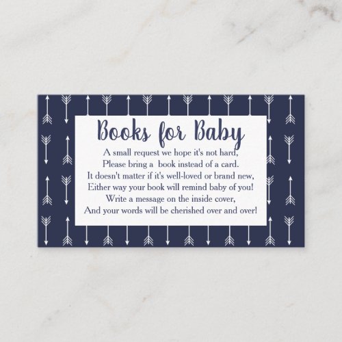 Modern Rustic Gray  Navy Deer Book Request Enclosure Card