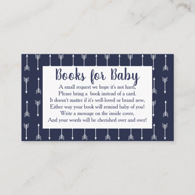 Modern Rustic Gray & Navy Deer Book Request Enclosure Card (Front)