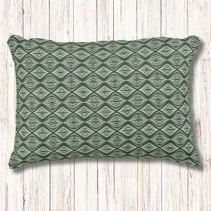 Modern Rustic Green Geometric Pattern Accent Pillow