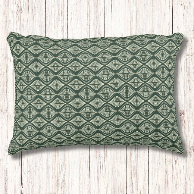 Modern Rustic Green Geometric Pattern Accent Pillow (Creator Uploaded)
