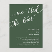 Modern Rustic Green Wedding Announcement Postcard
