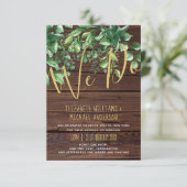Modern Rustic Greenery Invites With Envelopes (Standing Front)