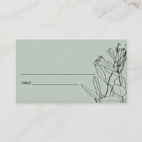 MODERN RUSTIC GREY LINE DRAWING FLORAL PLACE CARDS