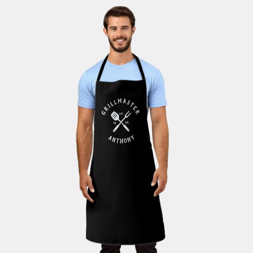 Modern Rustic GRILLMASTER Cool Retro Custom Adult Apron