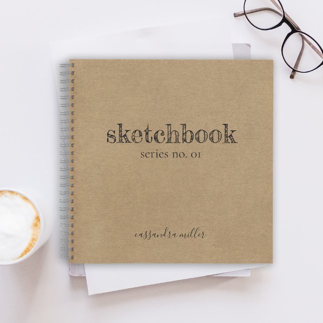 Modern Rustic Hand Lettered Sketchbook Kraft Paper Notebook (Creator Uploaded)