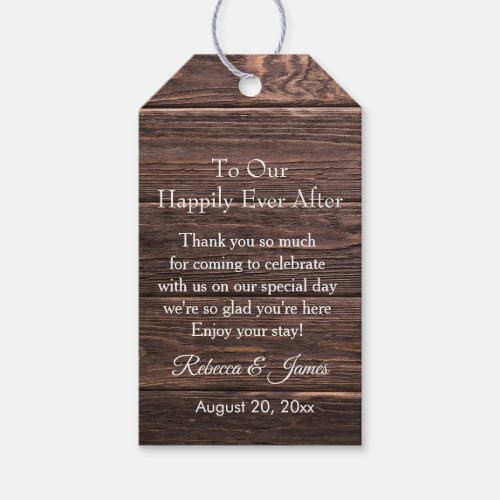 Modern Rustic Happily Ever After Thank You Gift Tags