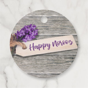 Modern Rustic Happy Norooz Hyacinth Favor Tags