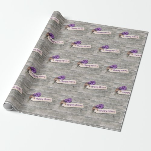 Modern Rustic Happy Norooz Hyacinth Wrapping Paper