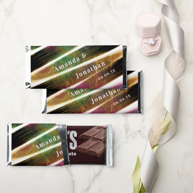 Modern Rustic Hershey Chocolate Bar Wedding Favor (Front)