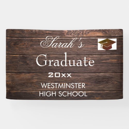 Modern Rustic High School Graduation Banner
