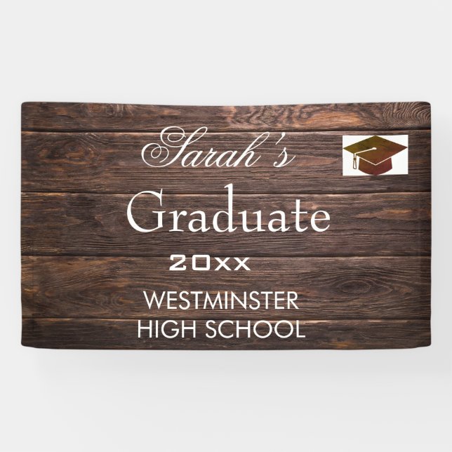 Modern Rustic High School Graduation Banner (Horizontal)